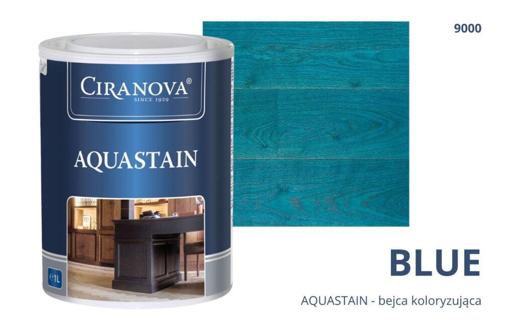 Aquastain CIRANOVA bejca wodna koloryzująca do drewna kolor BLUE 9000 NIEBIESKI Aquastain CIRANOVA bejca wodna koloryzująca do drewna kolor BLUE 9000 NIEBIESKI