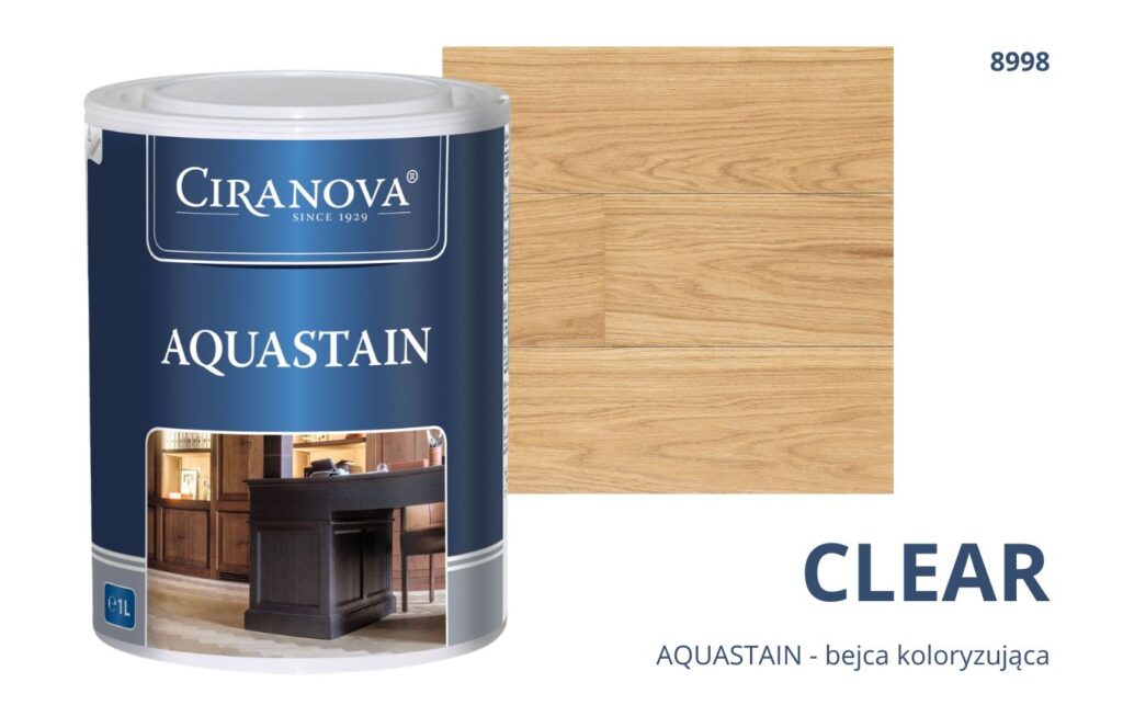 Aquastain CIRANOVA bejca wodna koloryzująca do drewna kolor CLEAR 8998 Aquastain CIRANOVA bejca wodna koloryzująca do drewna kolor CLEAR 8998