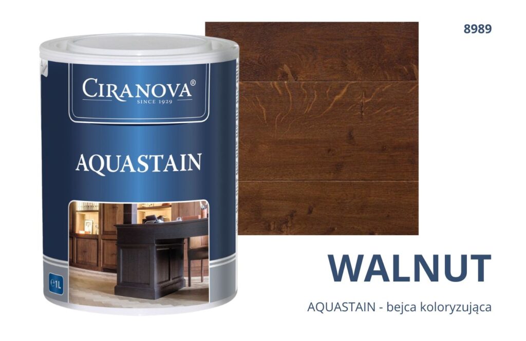Aquastain CIRANOVA bejca wodna koloryzująca do drewna kolor WALNUT 8989 ORZECH Aquastain CIRANOVA bejca wodna koloryzująca do drewna kolor WALNUT 8989 ORZECH