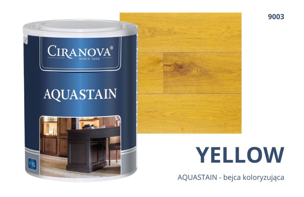 Aquastain CIRANOVA bejca wodna koloryzująca do drewna kolor YELLOW 9003 ŻÓŁTY Aquastain CIRANOVA bejca wodna koloryzująca do drewna kolor YELLOW 9003 ŻÓŁTY
