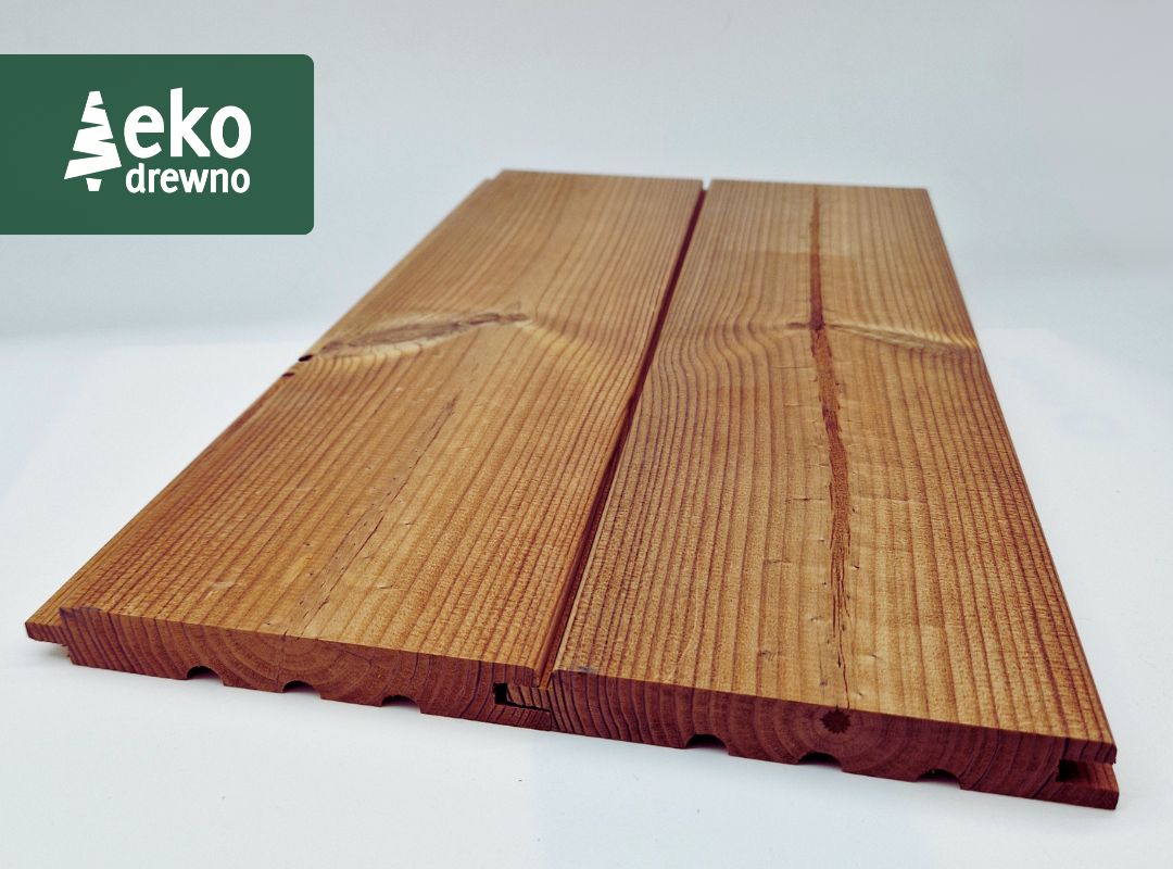 Deska pióro wpust deska elewacyjna podbitkowa boazeryjna 19x117 mm fińska termososna termodrewno. EKODREWNO Wrocław