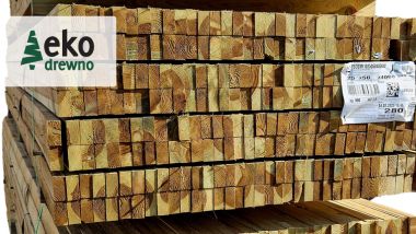 Drewno budowlane, łaty i kontrłaty sosnowe impregnowane, łata dachowa i kontrłata. W ofercie EKODREWNO także drewno C24, BSH, S4S, KVH, drewno budowlane, OSB