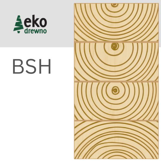Drewno konstrukcyjne BSH klejone warstwowo typu BSH - klejenie po po wysokości po węższych boku z wielu warstw po oko 40 mm grubości każda warstwa. EKODREWNO Drewno konstrukcyjne BSH klejone warstwowo typu BSH - klejenie po po wysokości po węższych boku z wielu warstw po oko 40 mm grubości każda warstwa. EKODREWNO