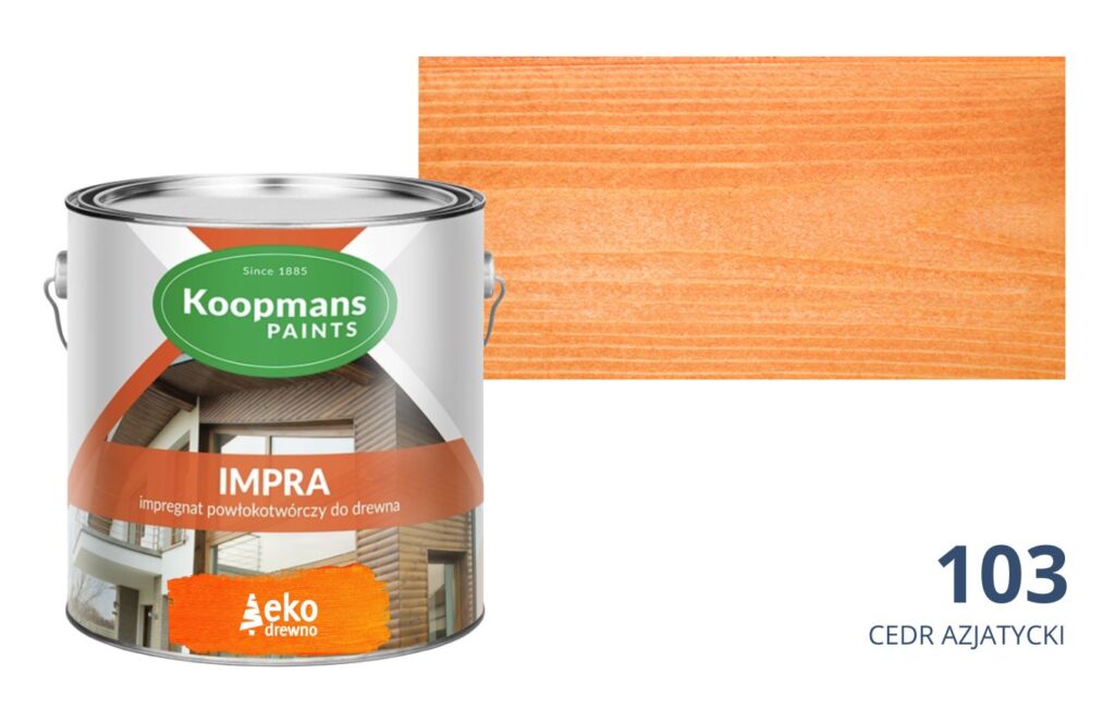 Impra Koopmans EKODREWNO impregnat powłokotwórczy do drewna (103 cedr azjatycki) Impra Koopmans EKODREWNO impregnat powłokotwórczy do drewna (103 cedr azjatycki)