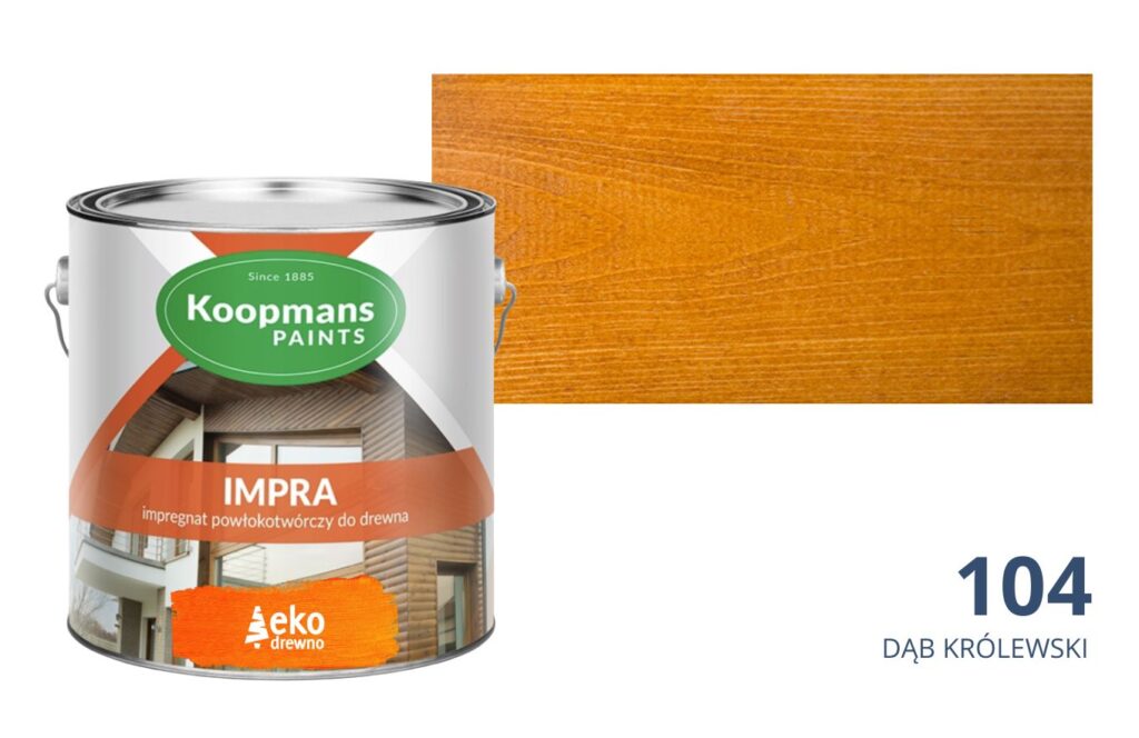 Impra Koopmans EKODREWNO impregnat powłokotwórczy do drewna (104 dąb królewski) Impra Koopmans EKODREWNO impregnat powłokotwórczy do drewna (104 dąb królewski)
