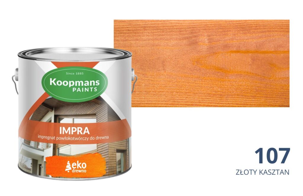 Impra Koopmans EKODREWNO impregnat powłokotwórczy do drewna (107 złoty kasztan) Impra Koopmans EKODREWNO impregnat powłokotwórczy do drewna (107 złoty kasztan)