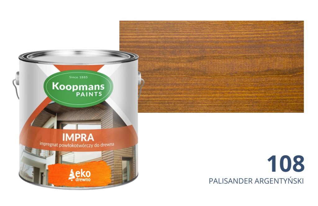 Impra Koopmans EKODREWNO impregnat powłokotwórczy do drewna (108 palisander argentyński) Impra Koopmans EKODREWNO impregnat powłokotwórczy do drewna (108 palisander argentyński)