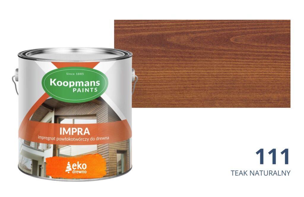 Impra Koopmans EKODREWNO impregnat powłokotwórczy do drewna (111 teak naturalny) Impra Koopmans EKODREWNO impregnat powłokotwórczy do drewna (111 teak naturalny)