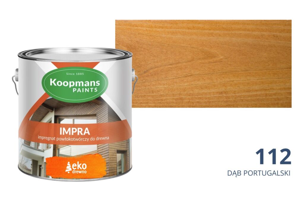 Impra Koopmans EKODREWNO impregnat powłokotwórczy do drewna (112 dąb portugalski) Impra Koopmans EKODREWNO impregnat powłokotwórczy do drewna (112 dąb portugalski)