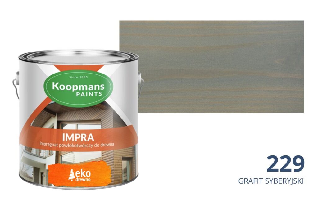 Impra Koopmans EKODREWNO impregnat powłokotwórczy do drewna (229 grafit syberyjski) Impra Koopmans EKODREWNO impregnat powłokotwórczy do drewna (229 grafit syberyjski)