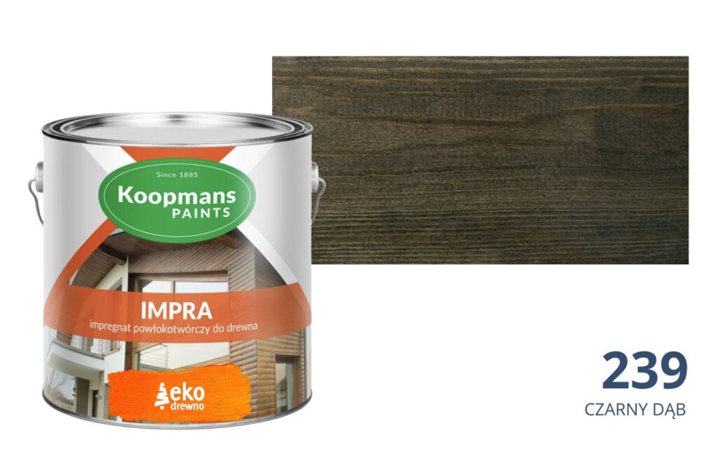 Impra Koopmans EKODREWNO impregnat powłokotwórczy do drewna (239 czarny dąb) Impra Koopmans EKODREWNO impregnat powłokotwórczy do drewna (239 czarny dąb)