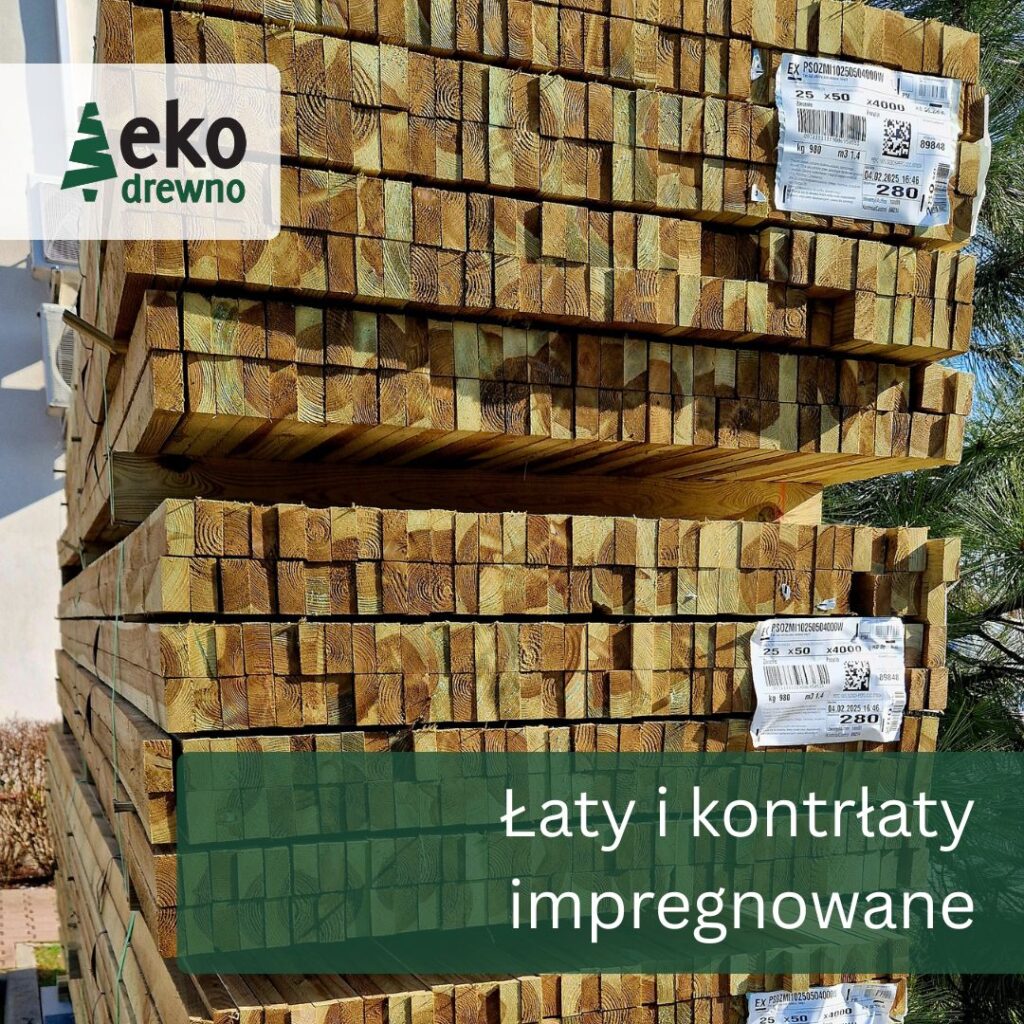 Łaty i kontrłaty budowlane drewno impregnowane 38x58, 40x60, 25x50 mm. EKODREWNO. Wrocław (1) Łaty i kontrłaty budowlane drewno impregnowane 38x58, 40x60, 25x50 mm. EKODREWNO. Wrocław (1)