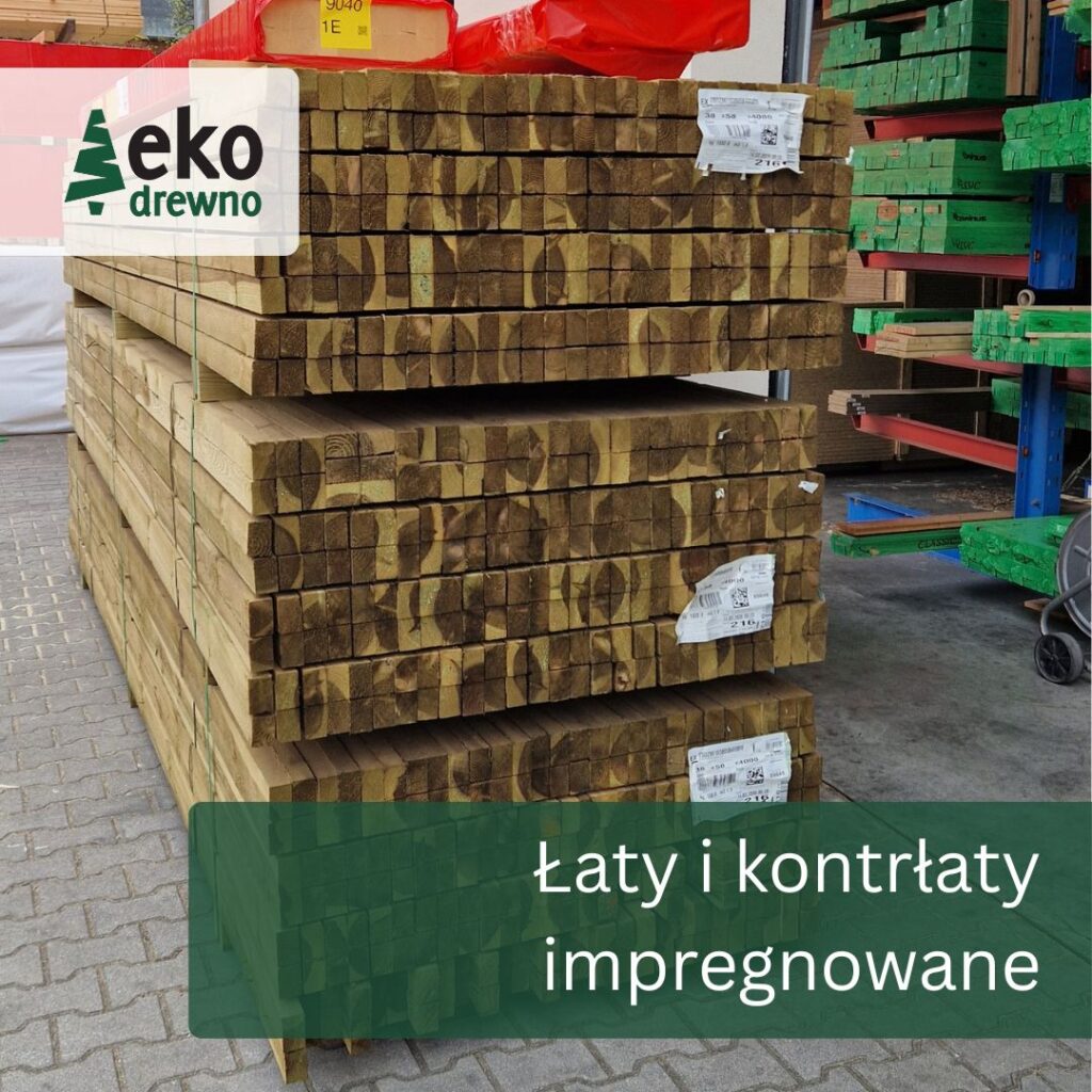 Łaty i kontrłaty budowlane drewno impregnowane 38x58, 40x60, 25x50 mm. EKODREWNO. Wrocław (2) Łaty i kontrłaty budowlane drewno impregnowane 38x58, 40x60, 25x50 mm. EKODREWNO. Wrocław (2)