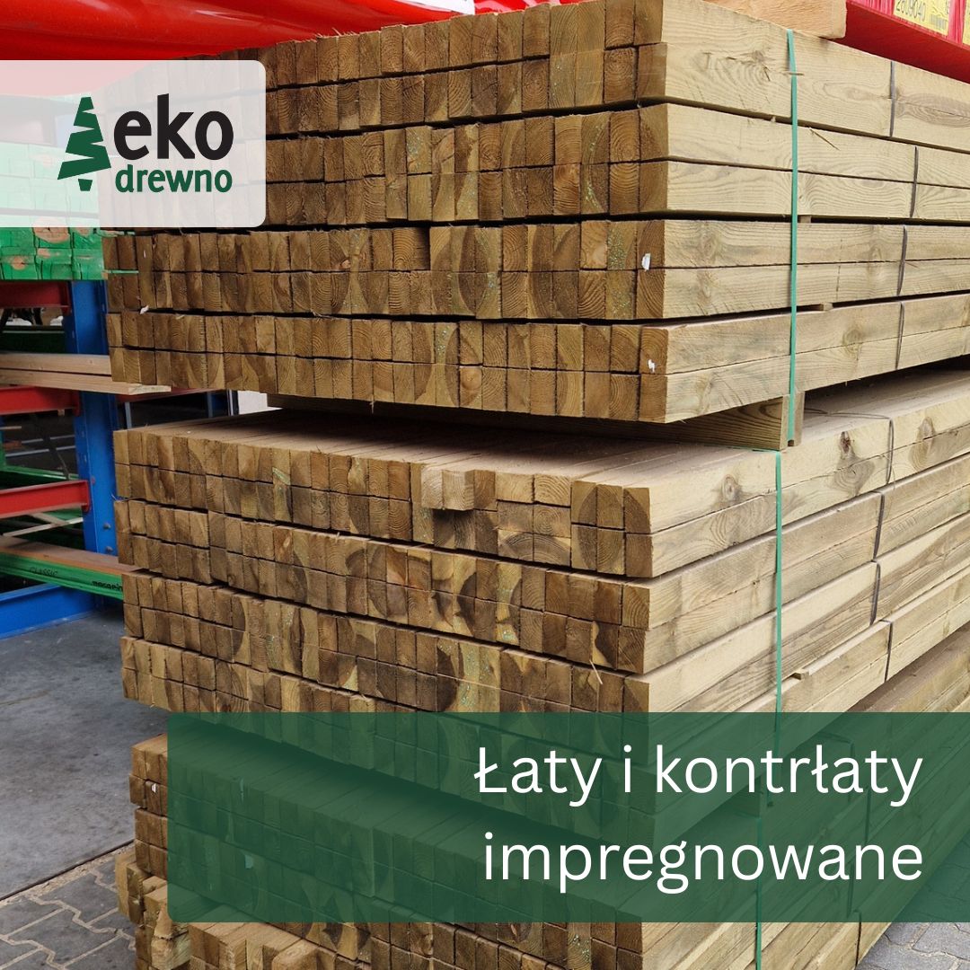 Łaty i kontrłaty budowlane drewno impregnowane 38x58, 40x60, 25x50 mm. EKODREWNO. Wrocław (5)
