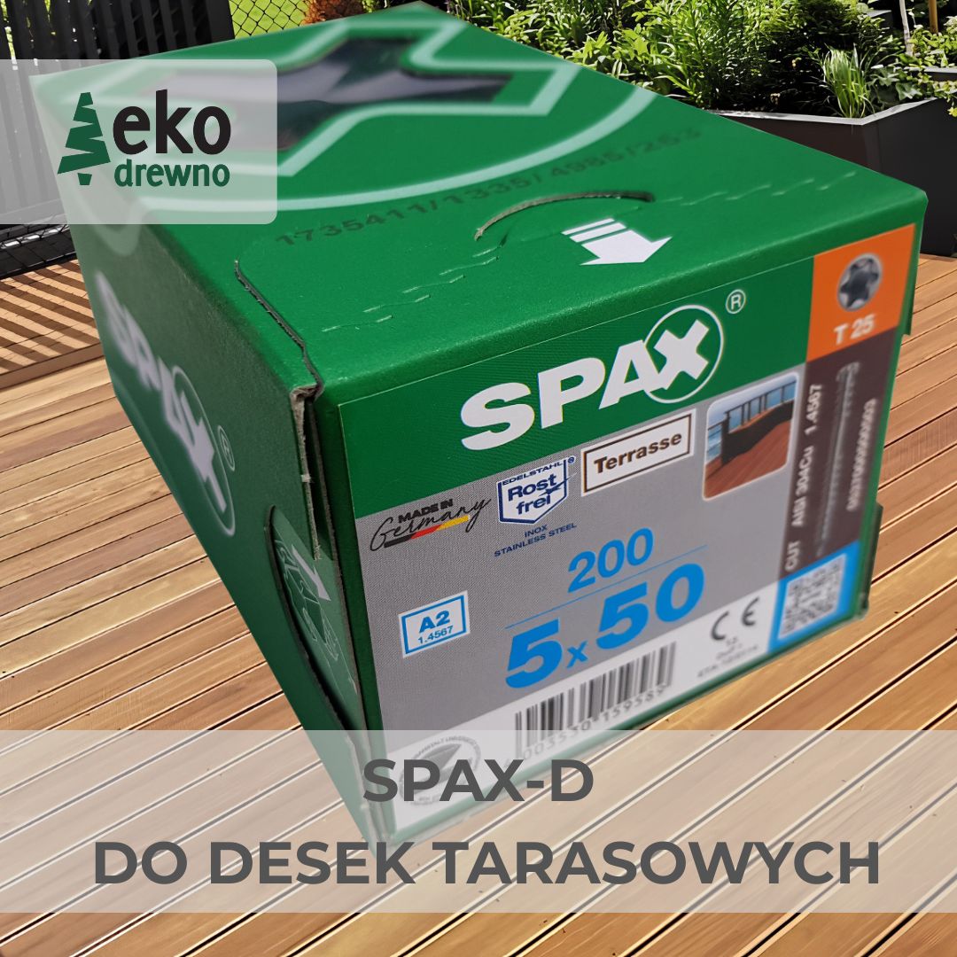 SPAX-D wkręty SPAX do tarasu wkręty nierdzewne A2 do deski tarasowej 5x40 5x50 5x60 5x70 5x80 mm. Wkręty tarasowe Spax-D srebrny Spax-D stare złoto. EKODREWNO Wrocław SPAX-D wkręty SPAX do tarasu wkręty nierdzewne A2 do deski tarasowej 5x40 5x50 5x60 5x70 5x80 mm. Wkręty tarasowe Spax-D srebrny Spax-D stare złoto. EKODREWNO Wrocław