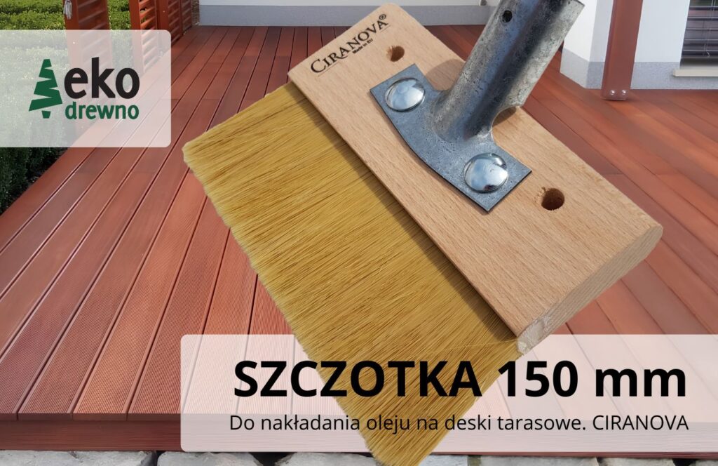 Szczotka CIRANOVA do olejowania desek tarasowych pędzel 150 mm na kiju do nakładania oleju na deskę tarasową. EKODREWNO Wrocław Szczotka CIRANOVA do olejowania desek tarasowych pędzel 150 mm na kiju do nakładania oleju na deskę tarasową. EKODREWNO Wrocław